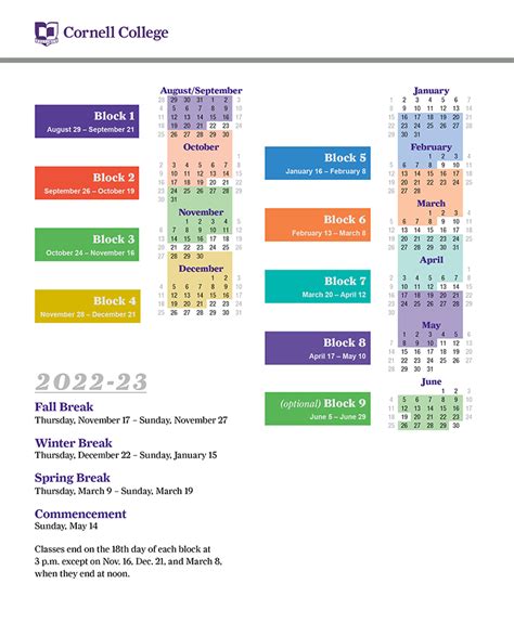 Academic Calendar Cornell 2022 23